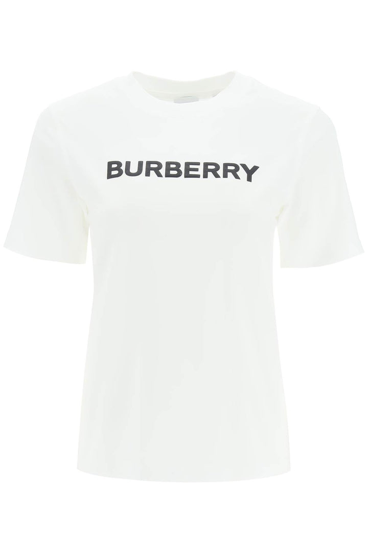 Burberry T Shirt With Logo Print   Bianco