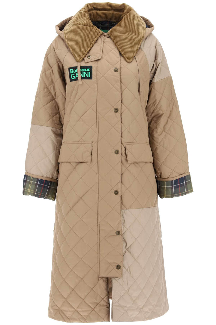 Barbour X Ganni Burghley Quilted Trench Coat   Beige