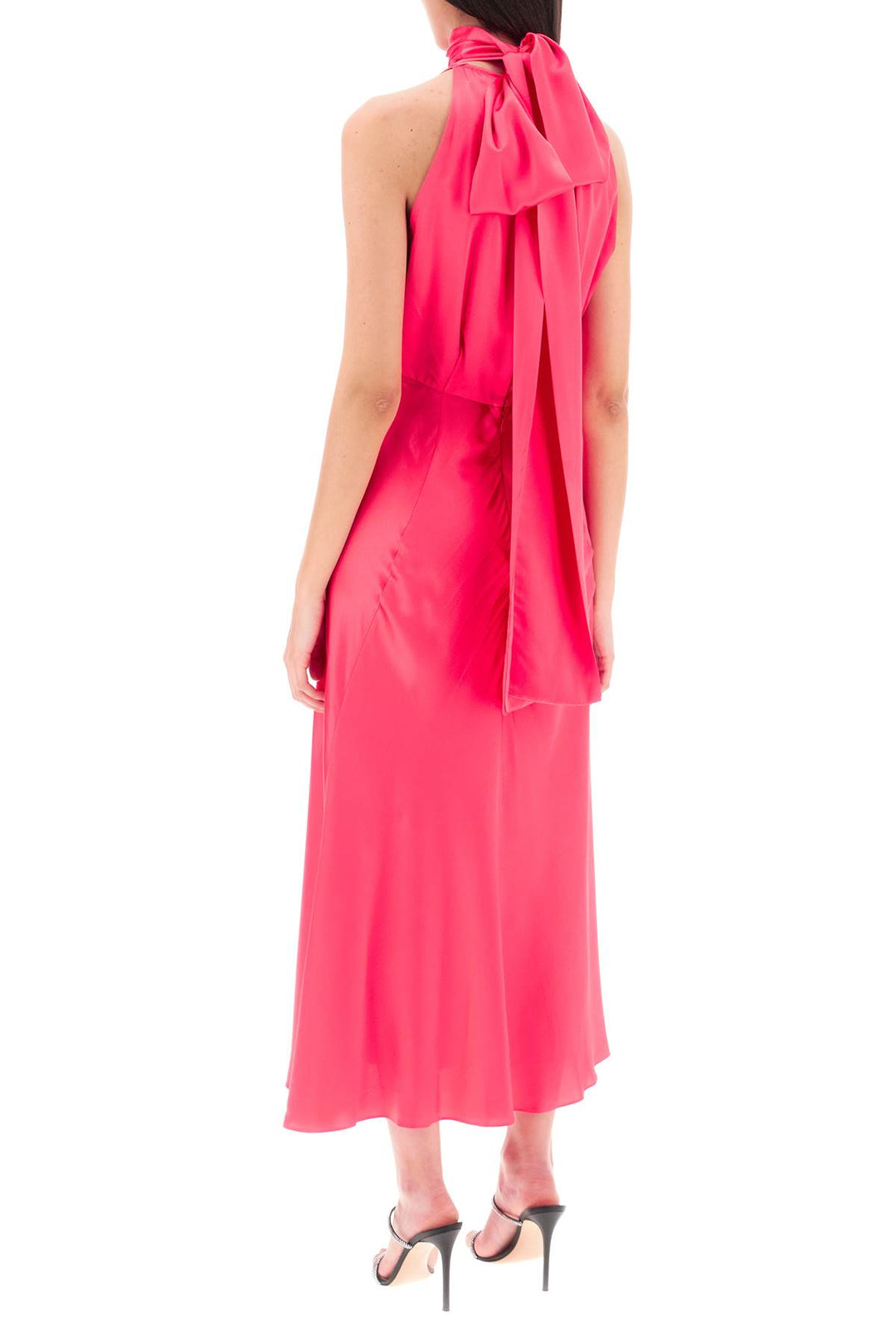 Saloni 'Michelle' Satin Dress   Rosa