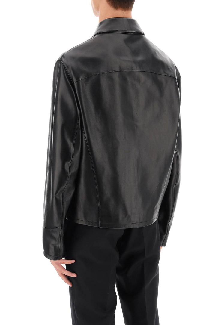 Versace Leather Blouse Jacket   Nero