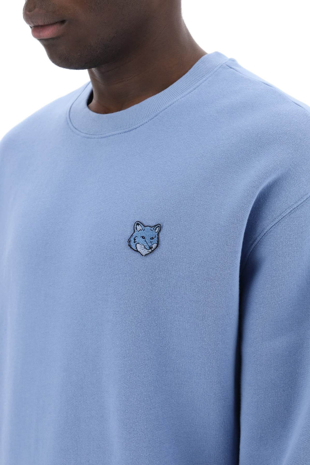 Maison Kitsune Bold Fox Head Crewneck Sweatshirt   Blue