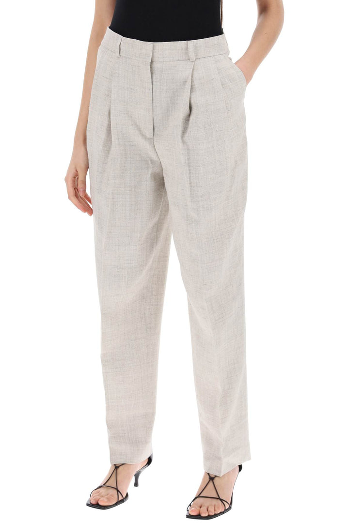 Toteme Tailored Trousers With Double Pleat   Grigio
