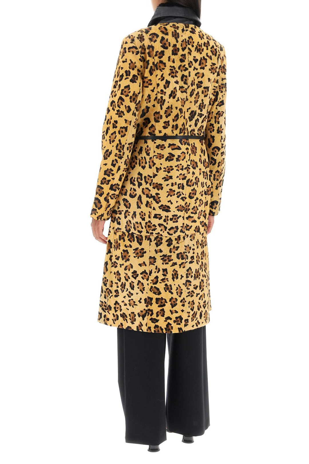 Saks Potts 'Ginger' Leopard Motif Ponyskin Coat   Beige