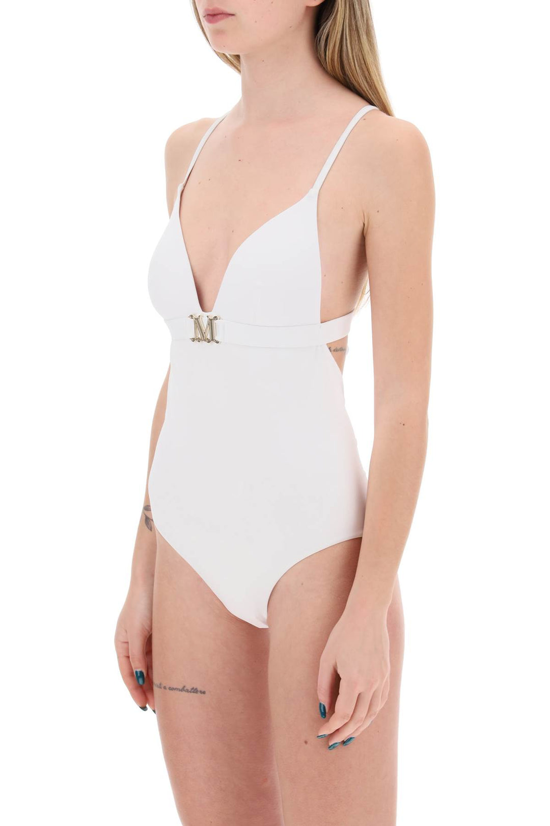 Max Mara Beachwear One Piece Swimsuit With Cup   Bianco