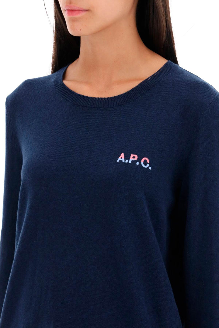 A.P.C. 'Albane' Crew Neck Cotton Sweater   Blu