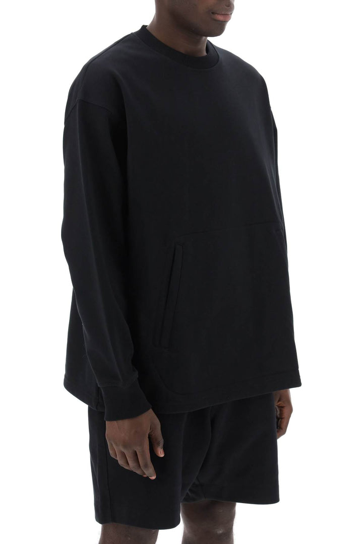 Y 3 Replace With Double Quoteoversized Cotton Blend Sweat   Nero