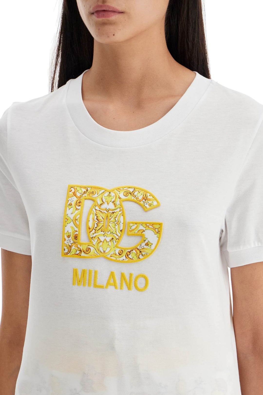 Dolce & Gabbana Majolica DG Patch T-Shirt White