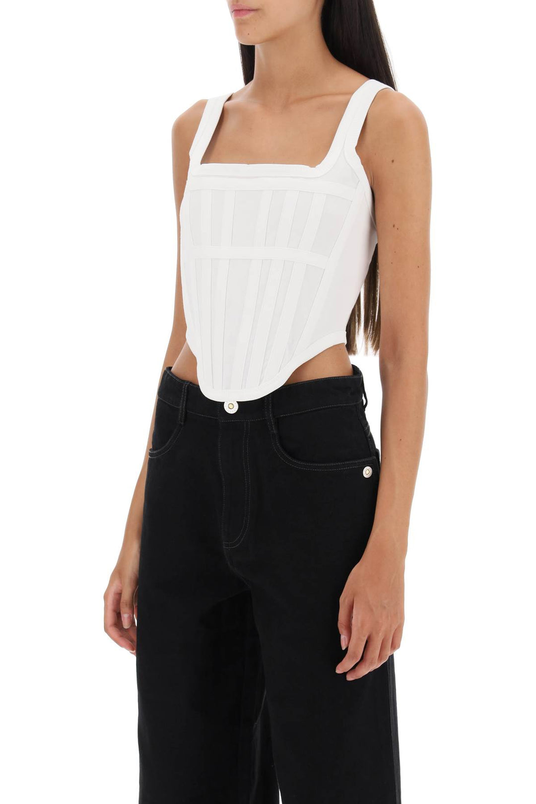 Dion Lee Corset Top In Jersey   Bianco