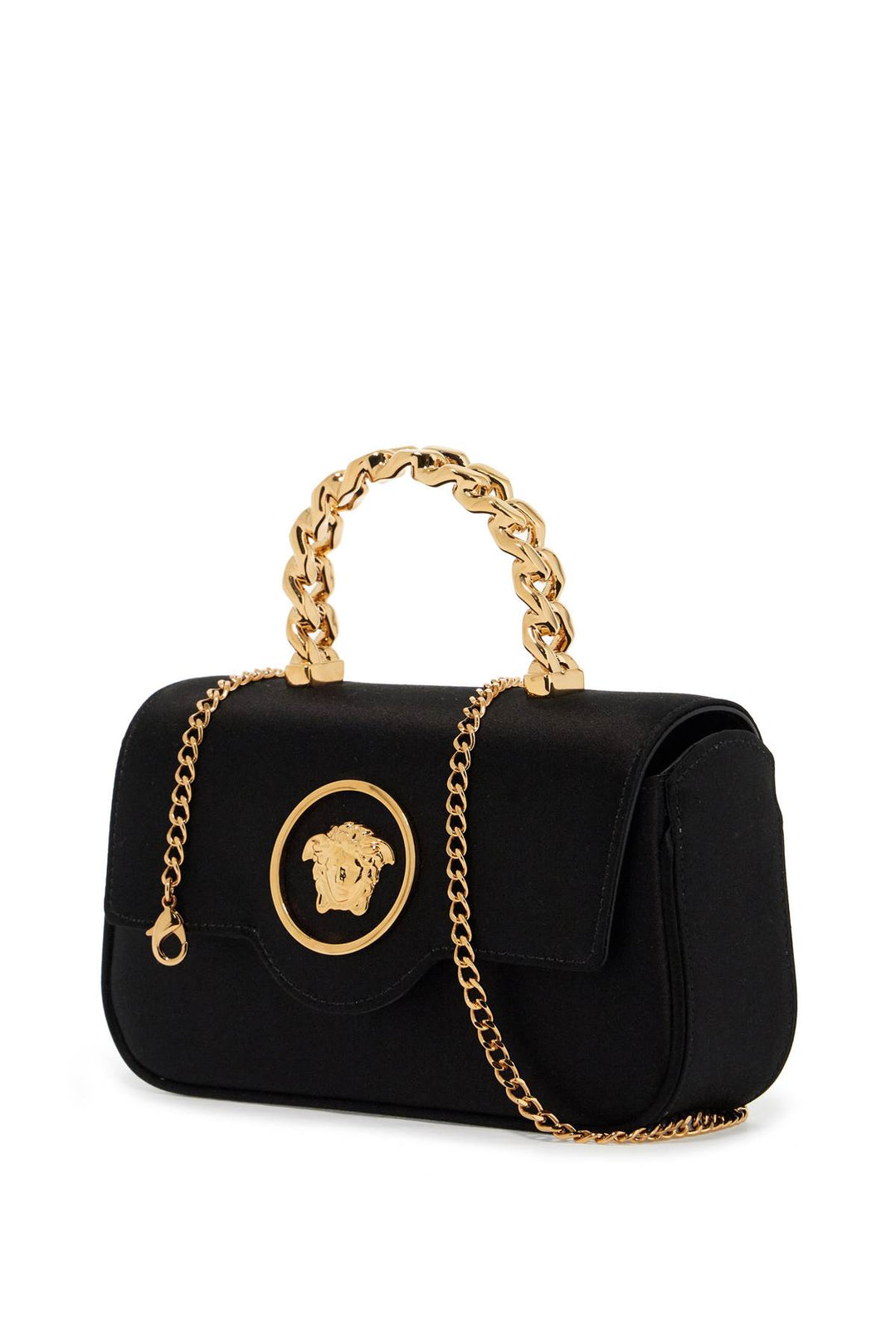 Versace Mini Satin Bag With Medusa Design   Black