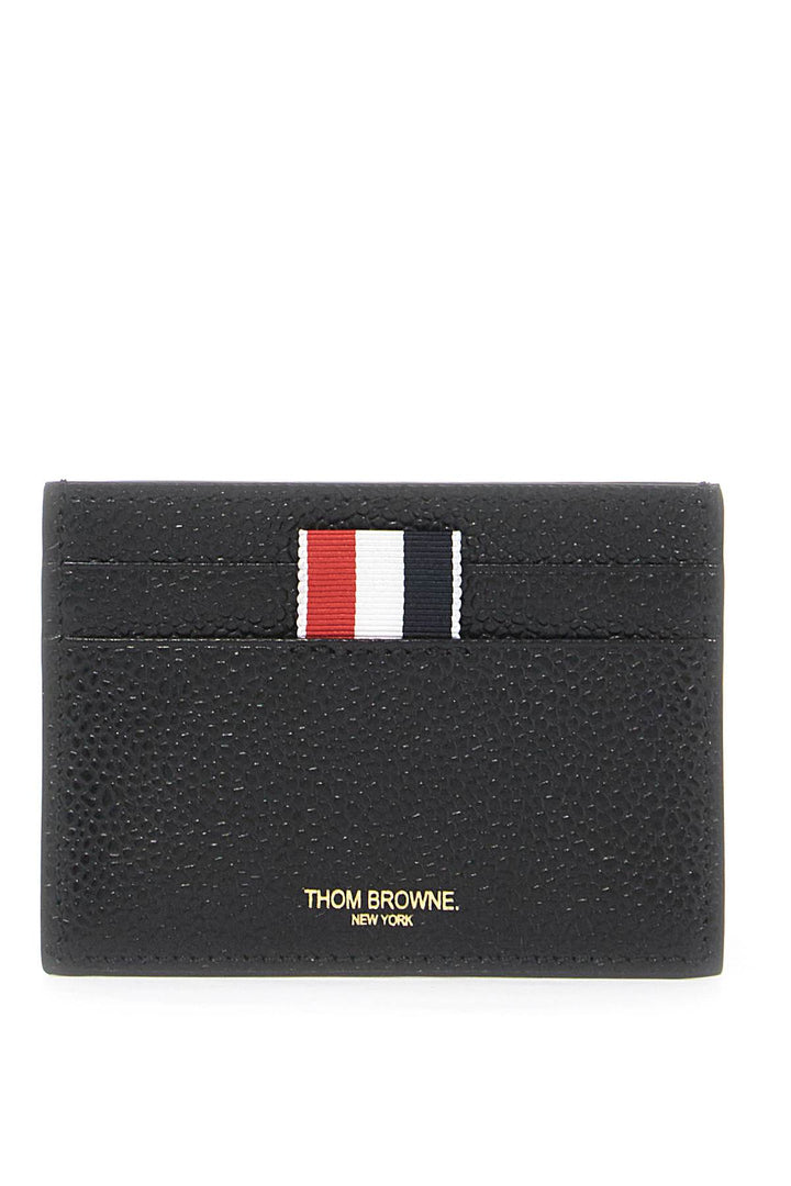 Thom Browne Pebble Grain Leather Card Holder   Black