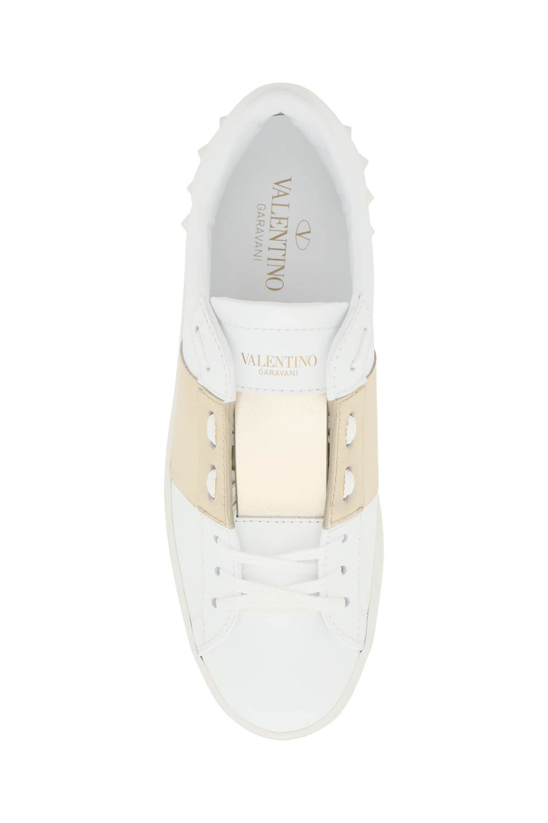 Valentino Garavani Open Leather Sneakers   White