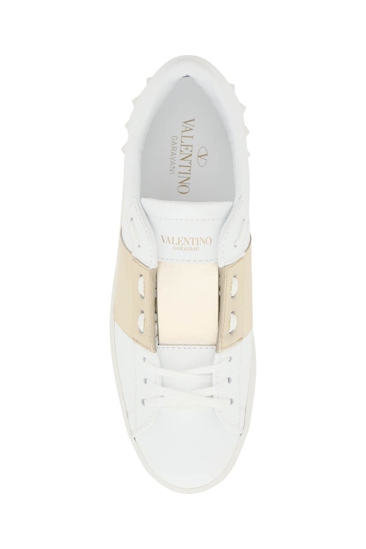 Valentino Garavani Open Leather Sneakers   White