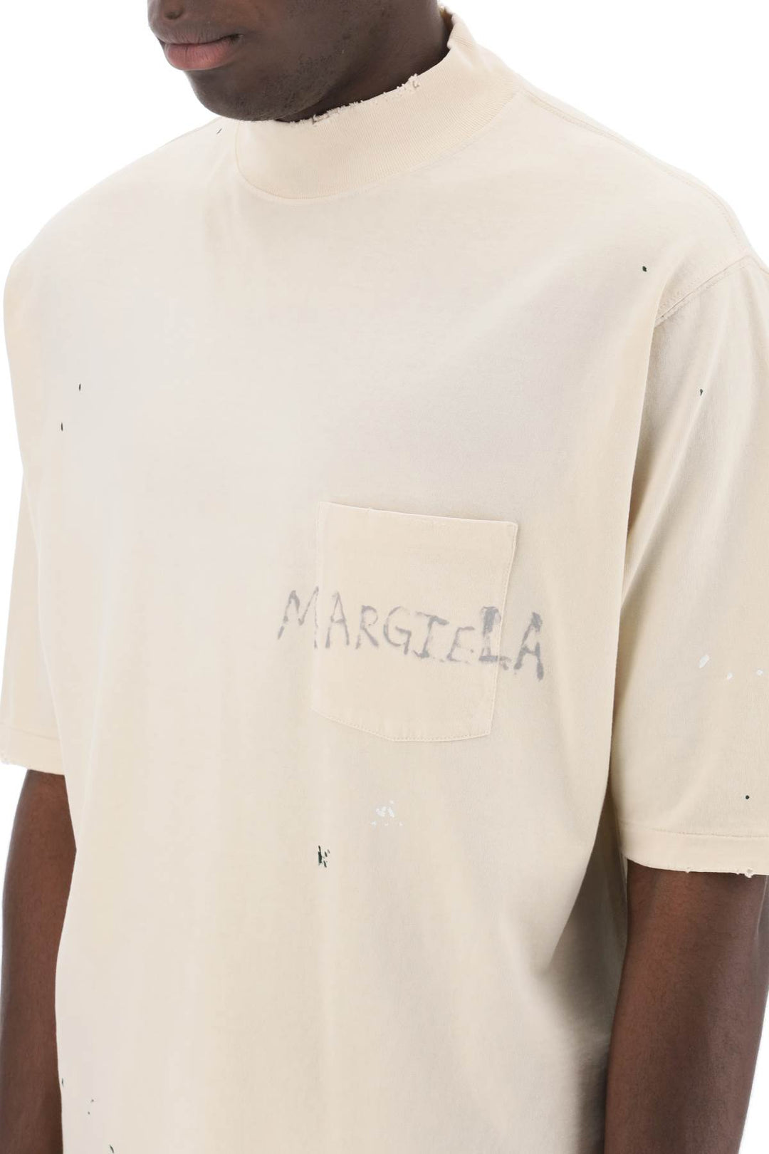Maison Margiela Handwritten Logo T Shirt With Written Text   Neutro