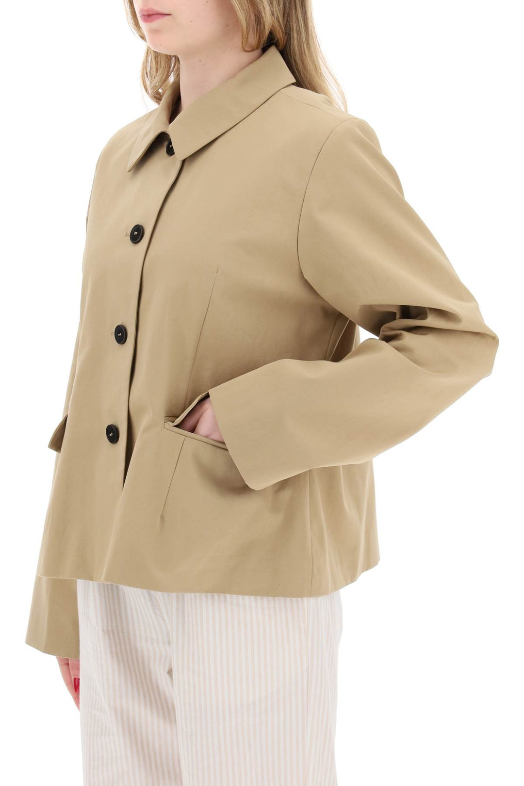 Skall Studio short cotton waterproof jacket named petra in italian