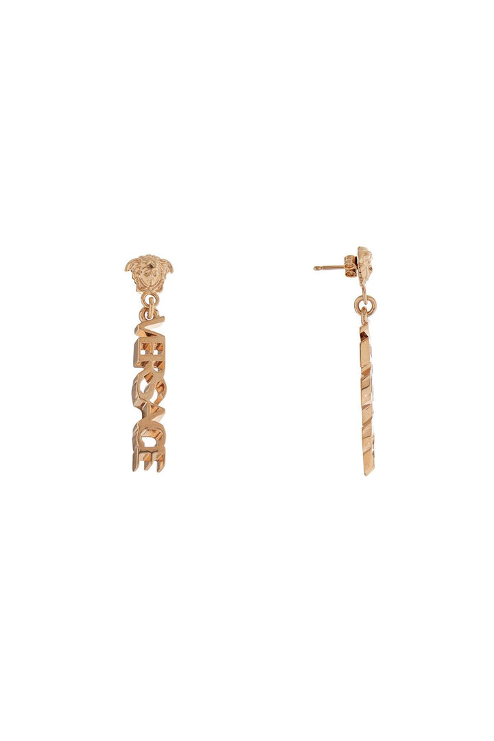 Versace gold metal lion head earrings