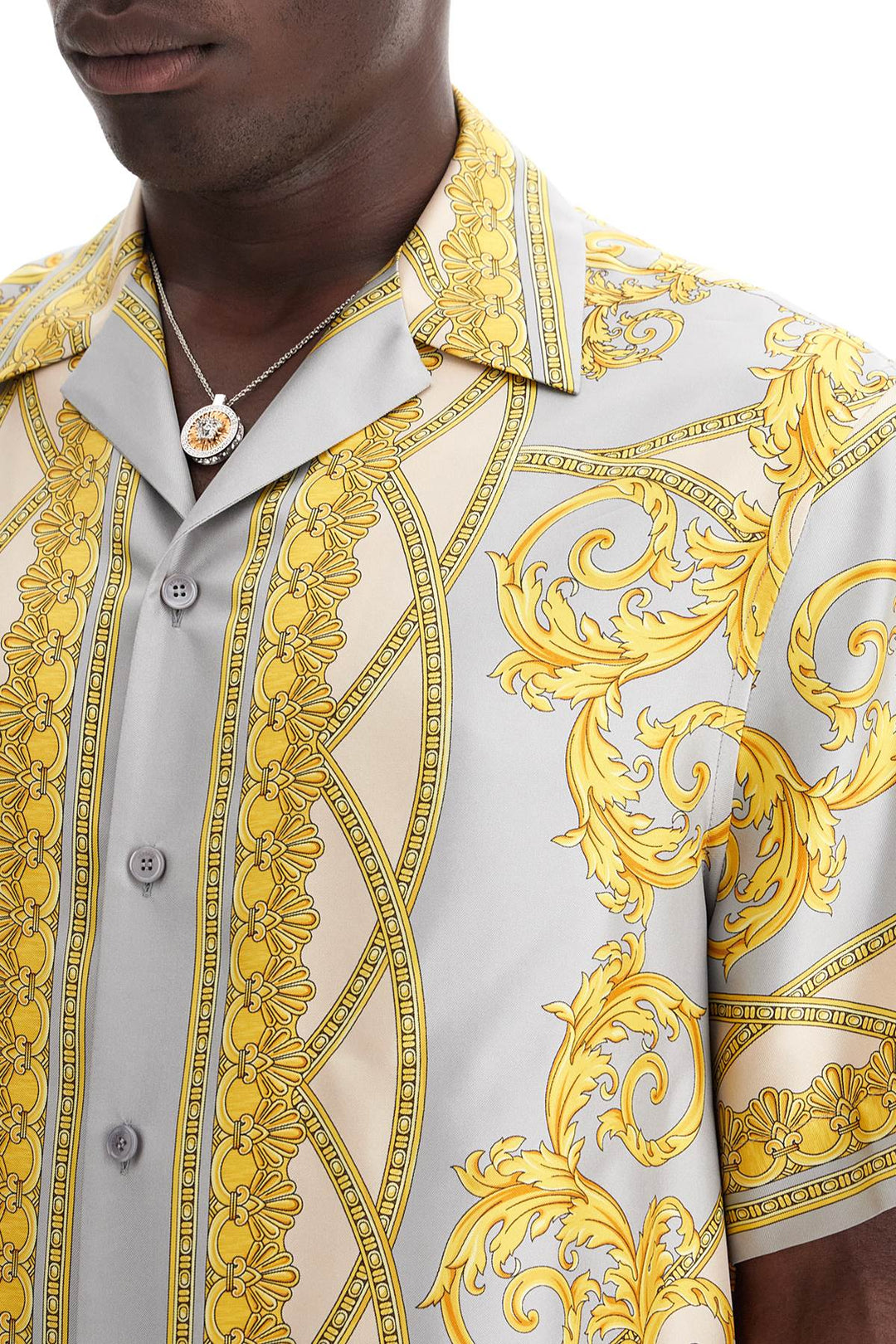 Versace silk bowling shirt gods' collection