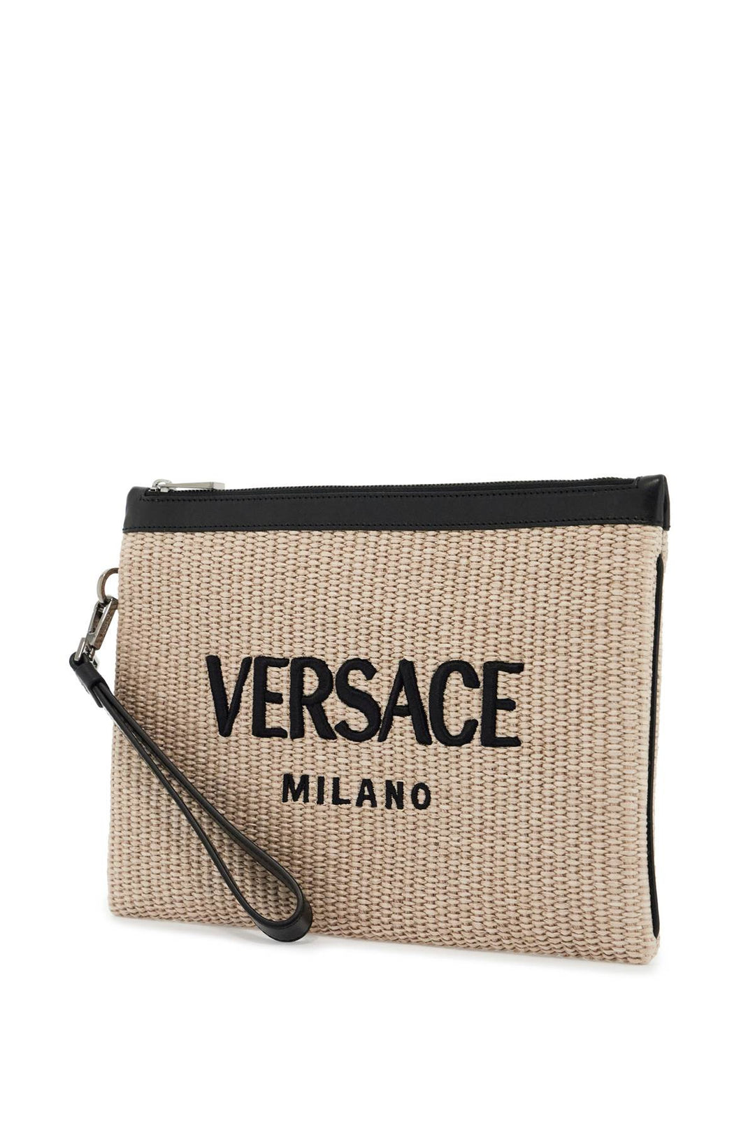 Versace raffia pouch for