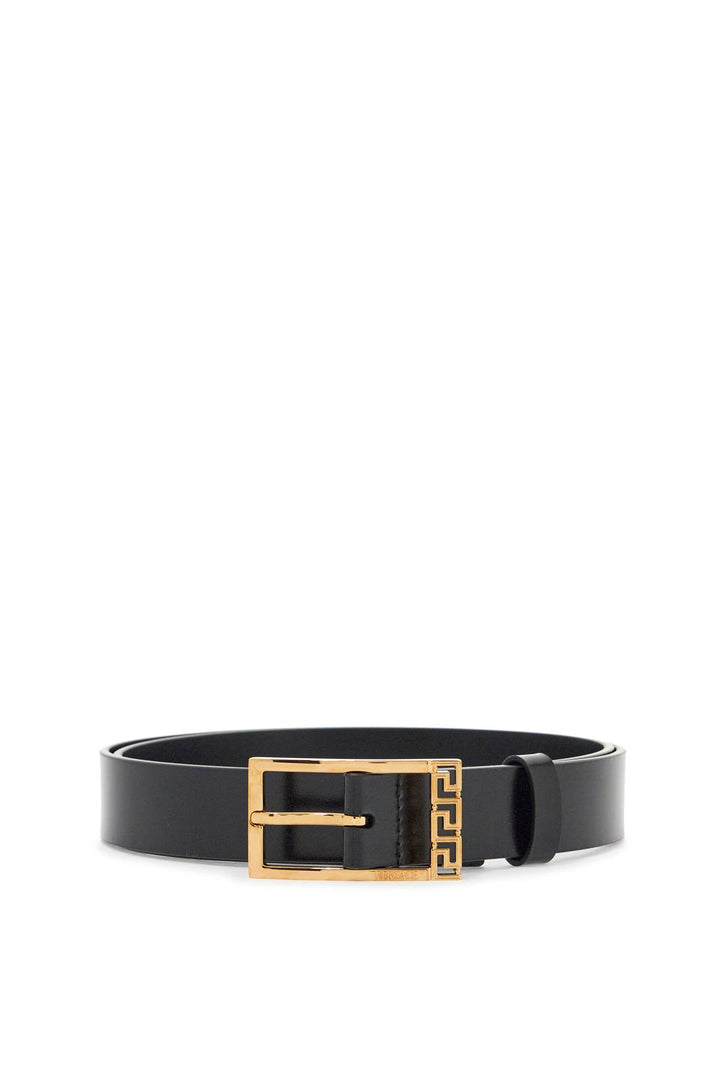 Versace black brushed calfskin belt