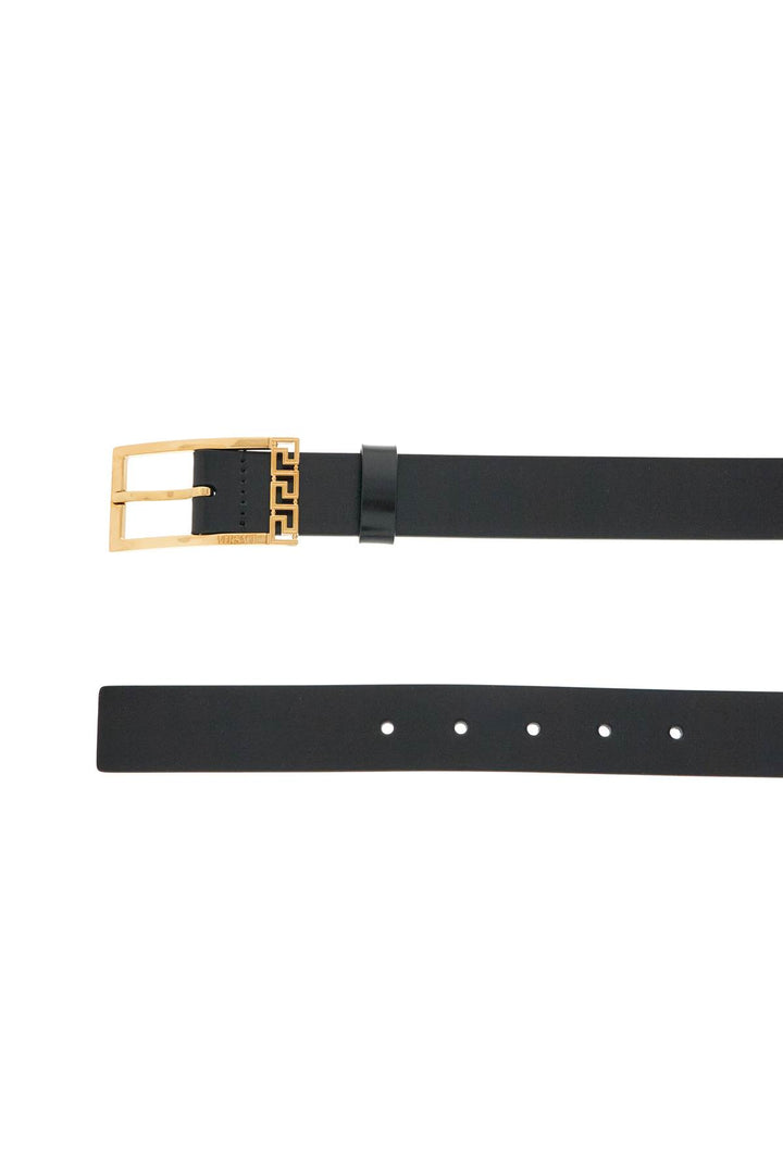 Versace black brushed calfskin belt