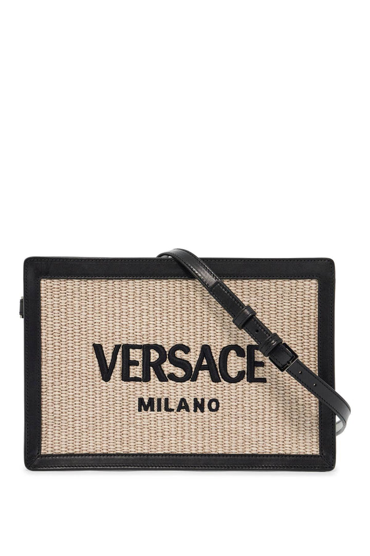 Versace raffia pouch