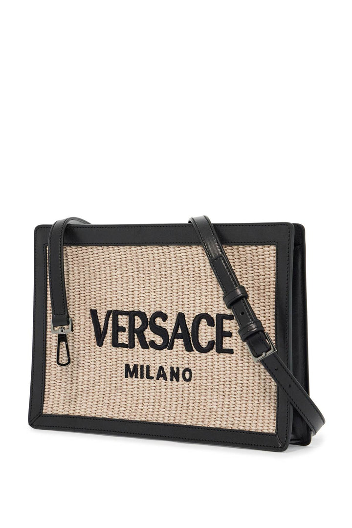 Versace raffia pouch