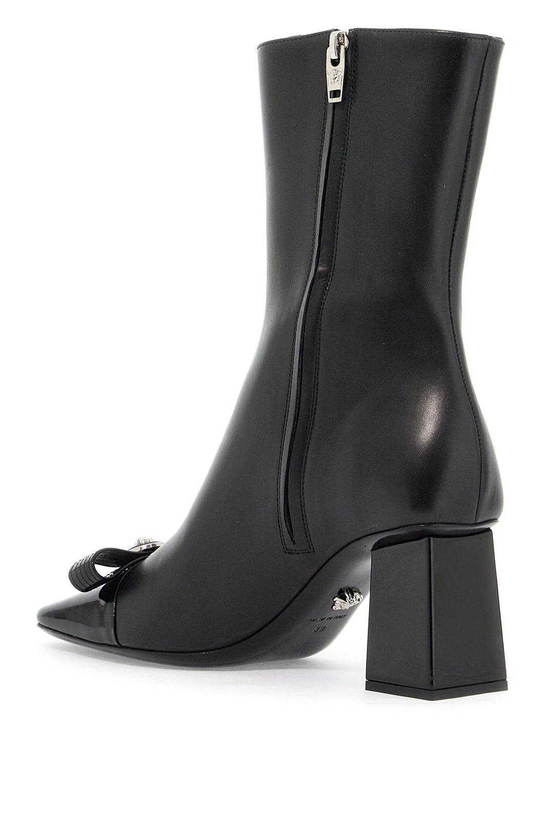 Versace gianni ribbon leather ankle boots