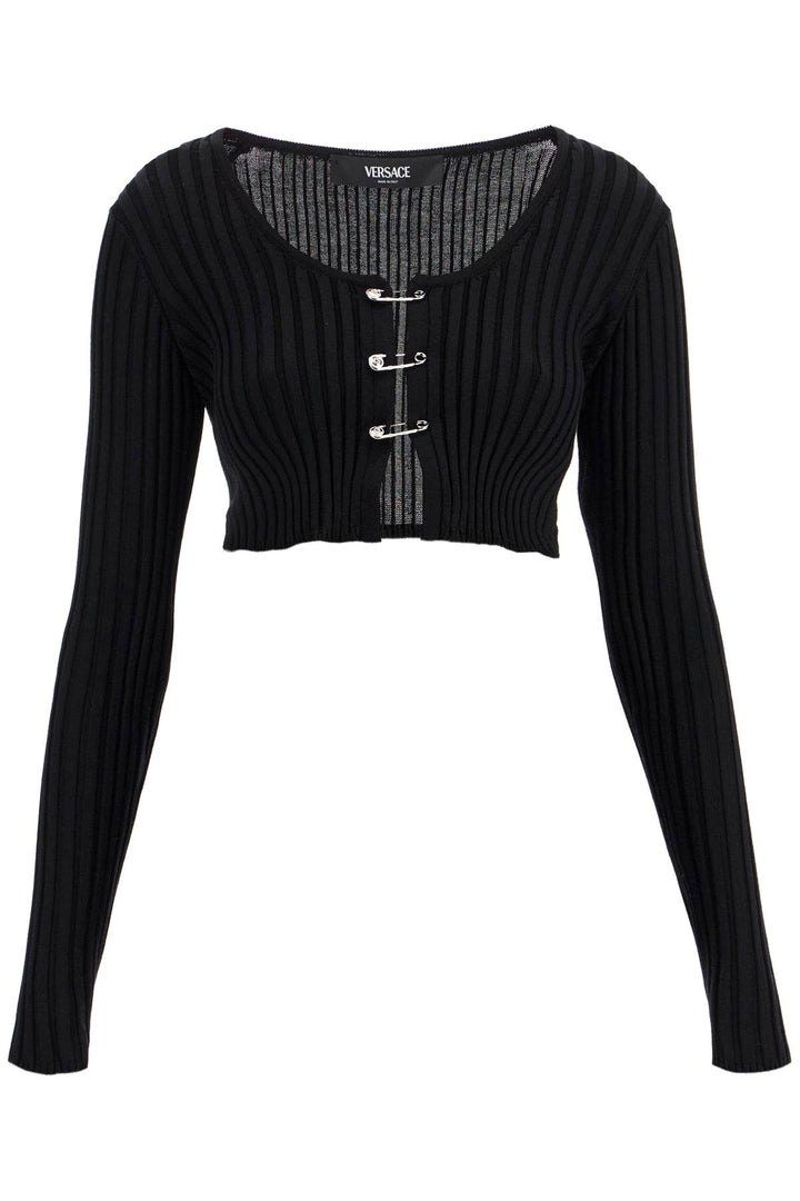 Versace cropped safety pin cardigan