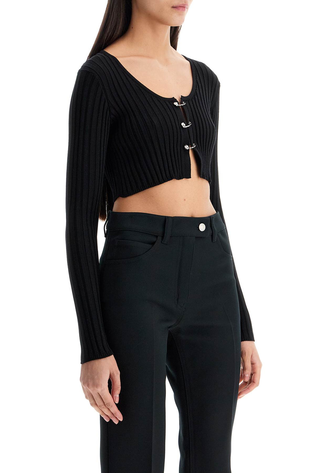 Versace cropped safety pin cardigan