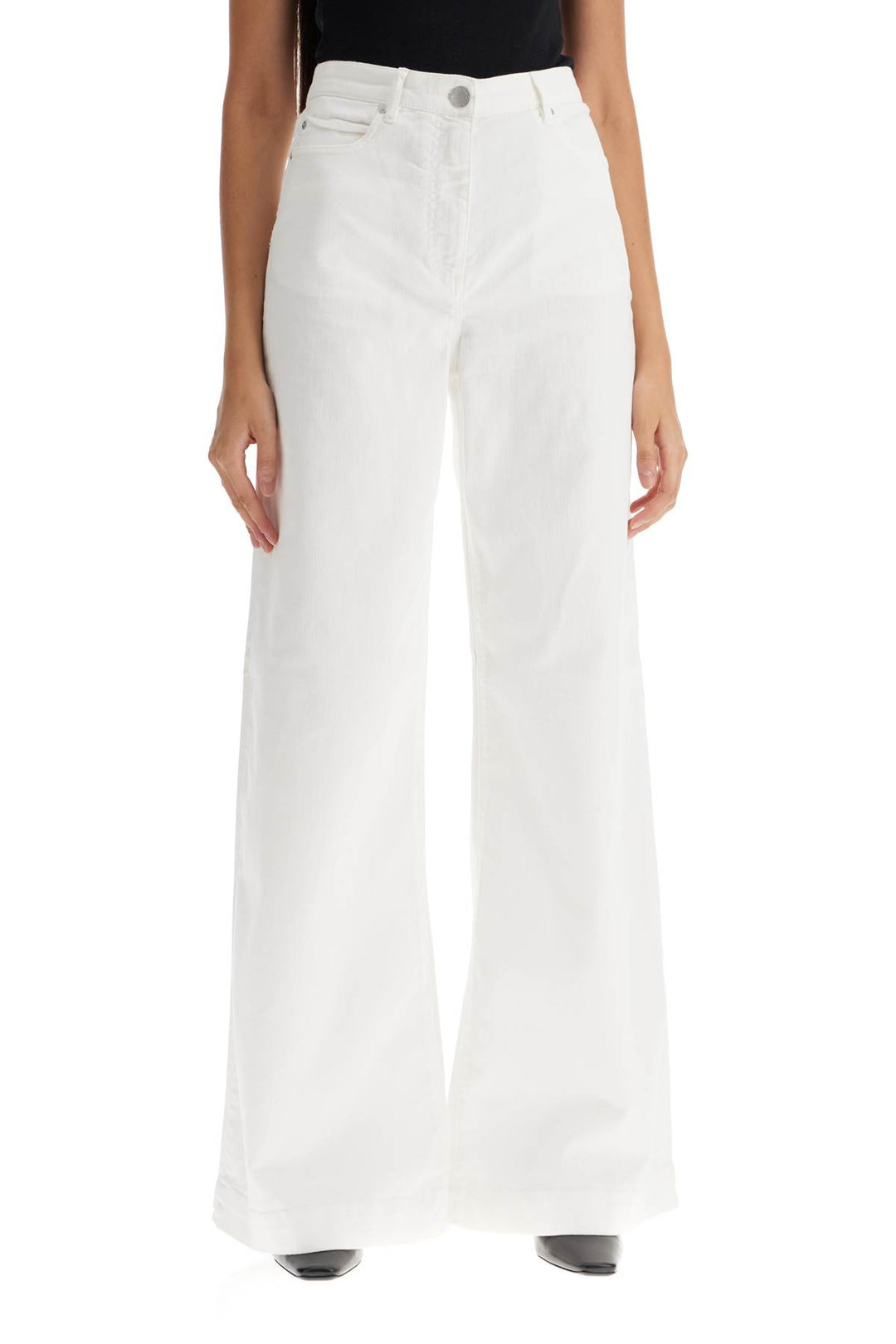 Pinko wide leg twill trousers