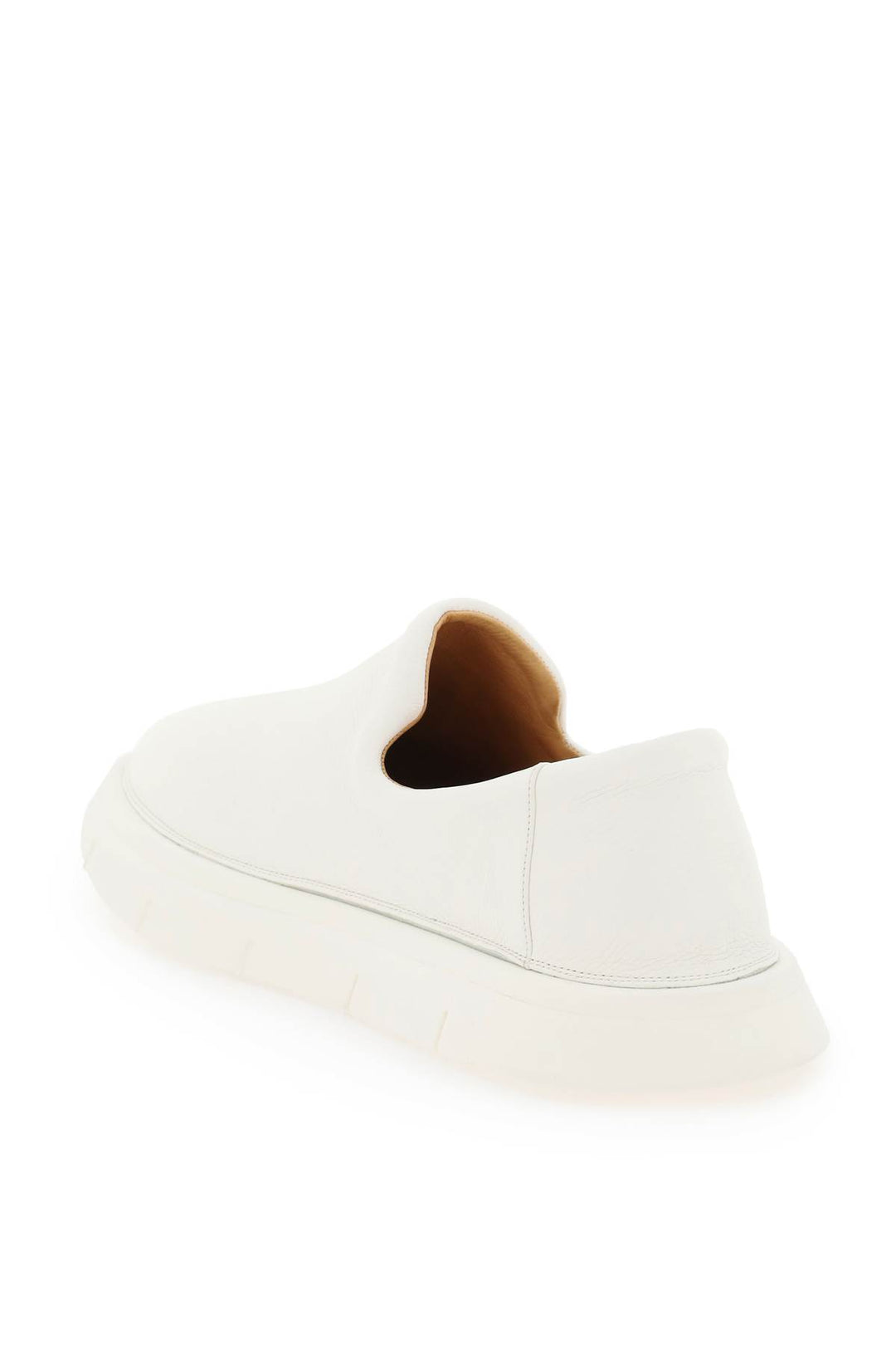 Marsell 'Intagliata' Grained Leather Slip On Shoes   Bianco