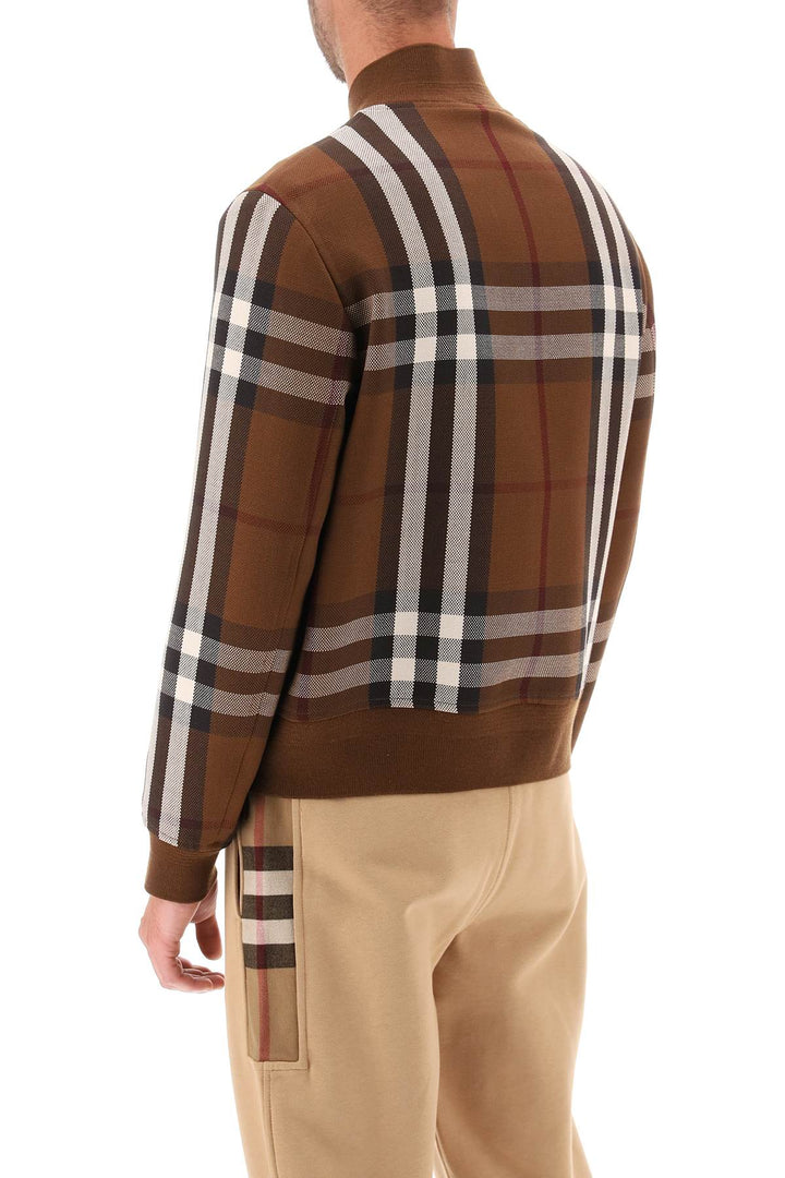 Burberry Bomber Jacket With Check Motif   Marrone