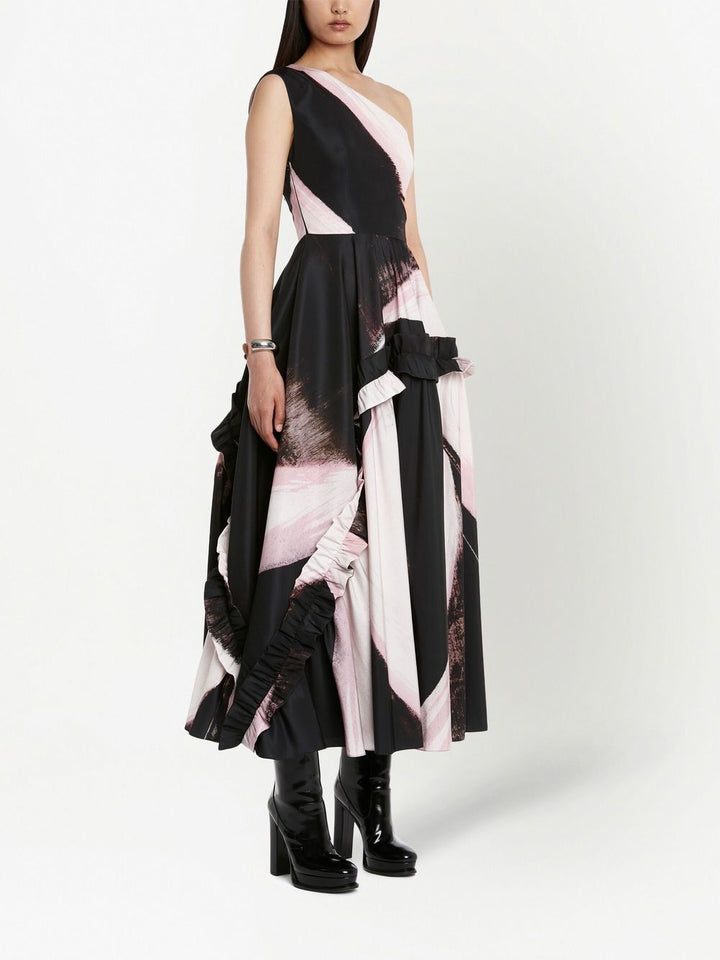 Alexander Mcqueen one-shoulder midi dress