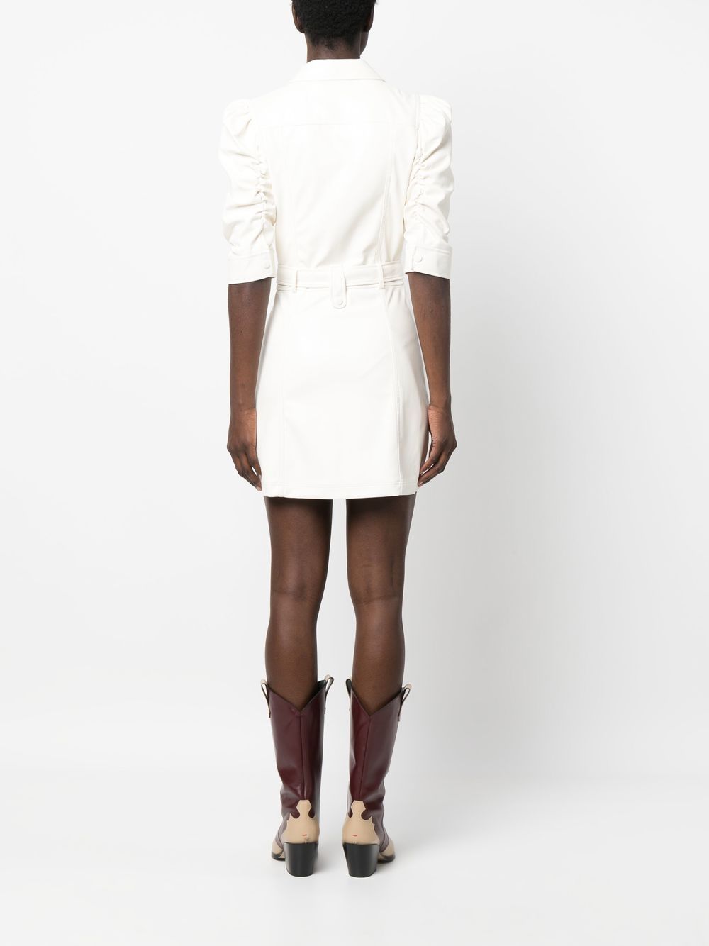 Alice + Olivia Cream Button-Down mini dress