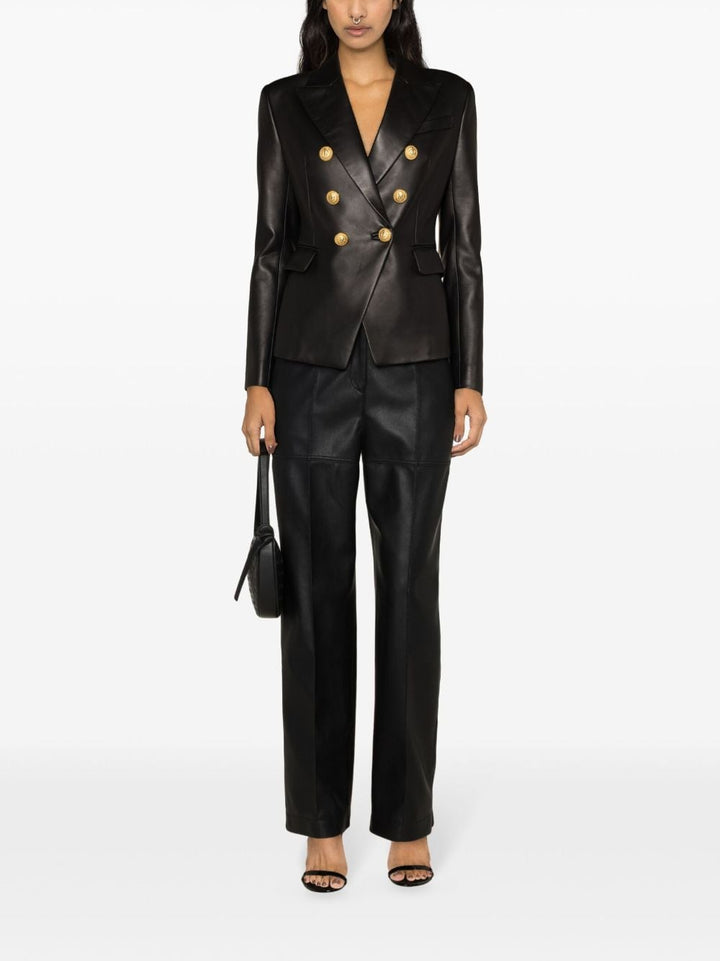 Balmain Black Leather Blazer