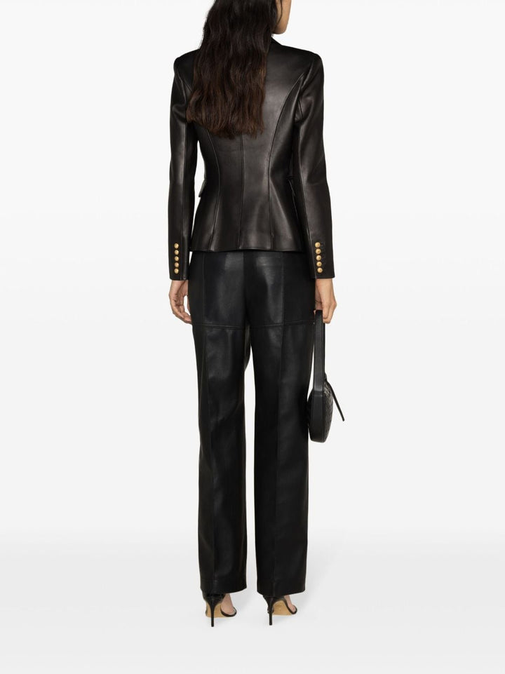 Balmain Black Leather Blazer