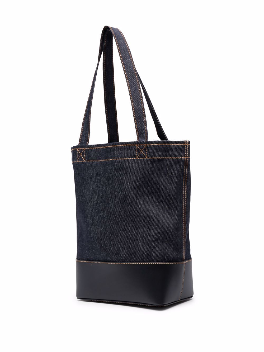 A.P.C. Denim & Leather Logo Tote