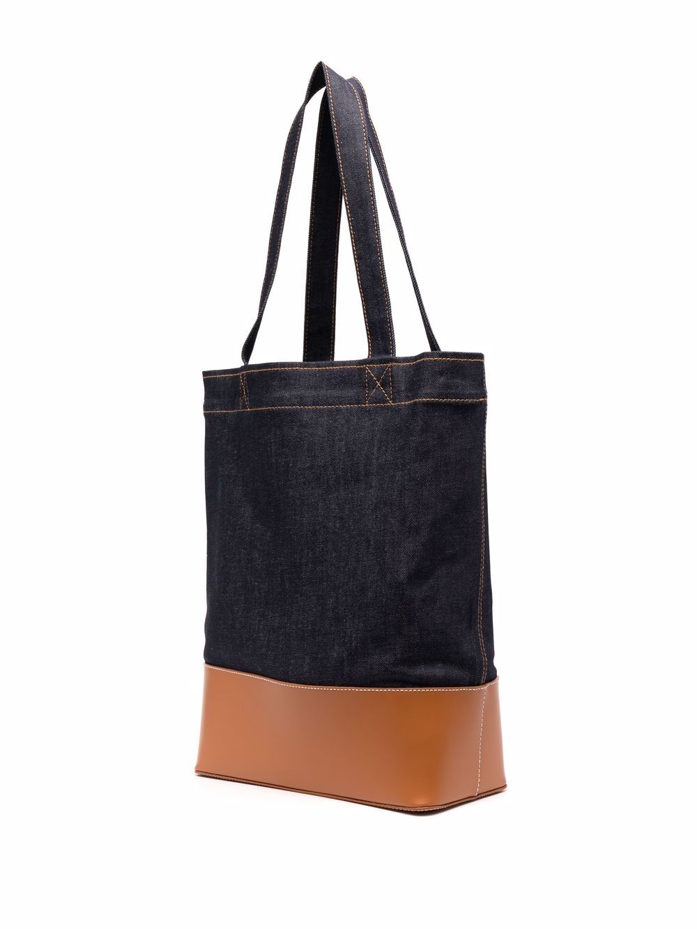 A.P.C. Denim Leather Logo Tote