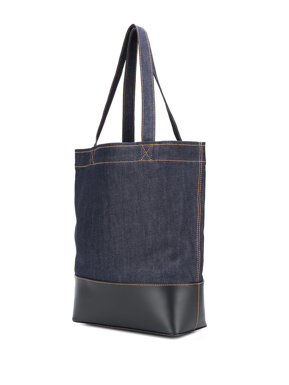 A.P.C. Denim & Leather Logo Tote