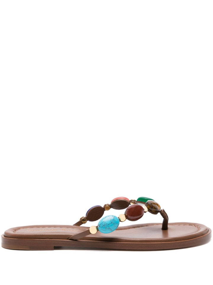 Gianvito Rossi Sandals Shanti Leather Thong Sandal