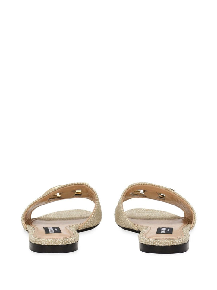 Dolce & Gabbana DG logo Raffia Slides