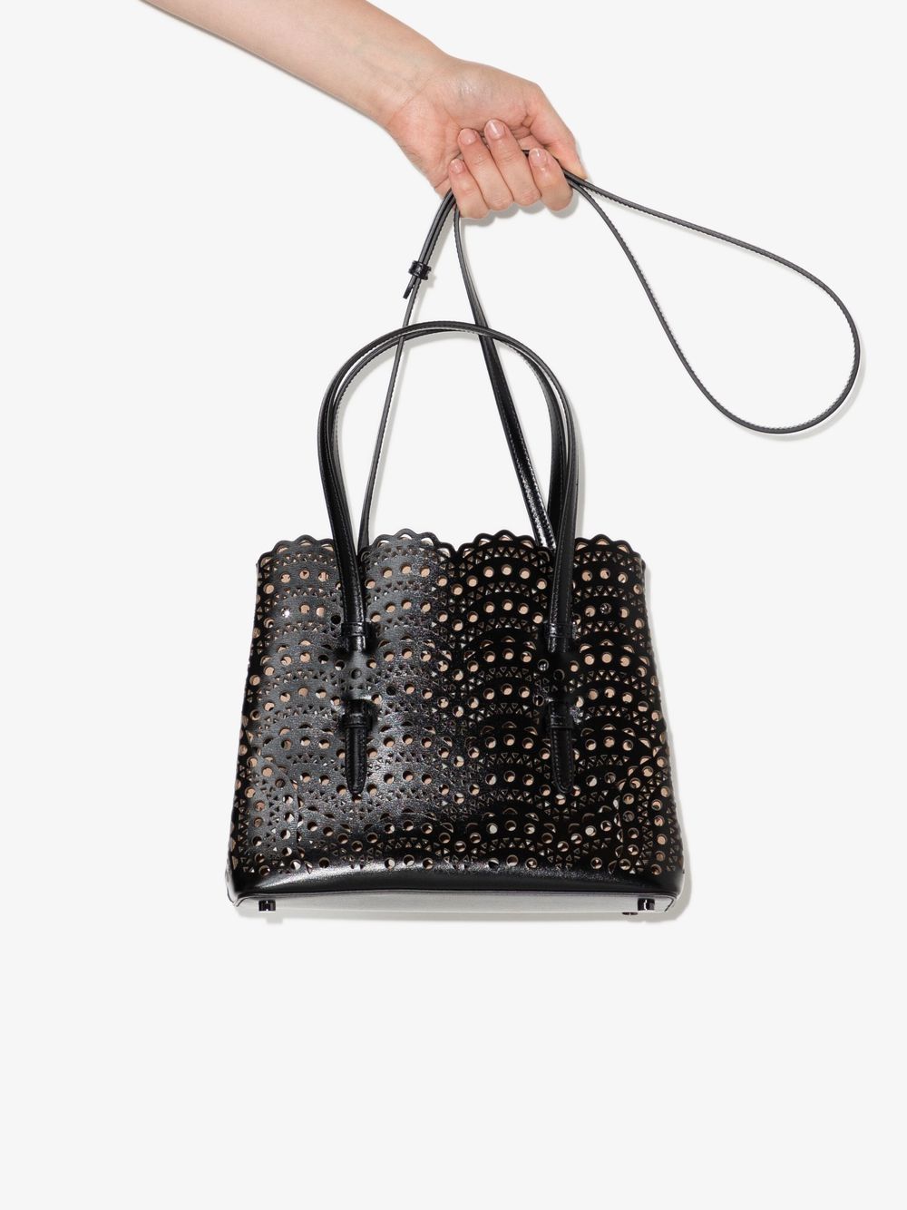 Alaia Mina Bag in Vienne Wave Calfskin