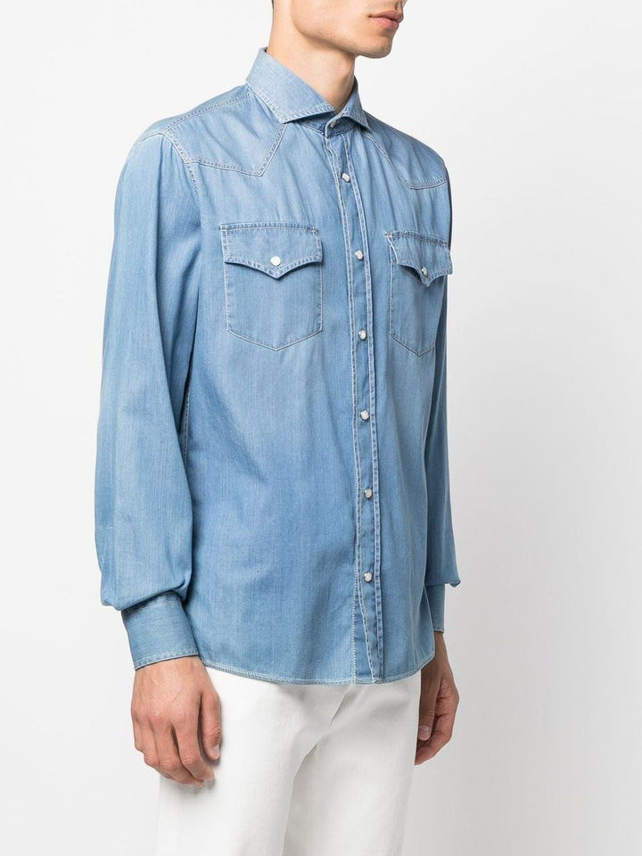 Brunello Cucinelli Shirts Clear Blue