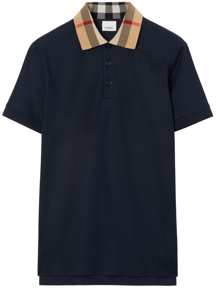 Burberry checkered-collar polo shirt