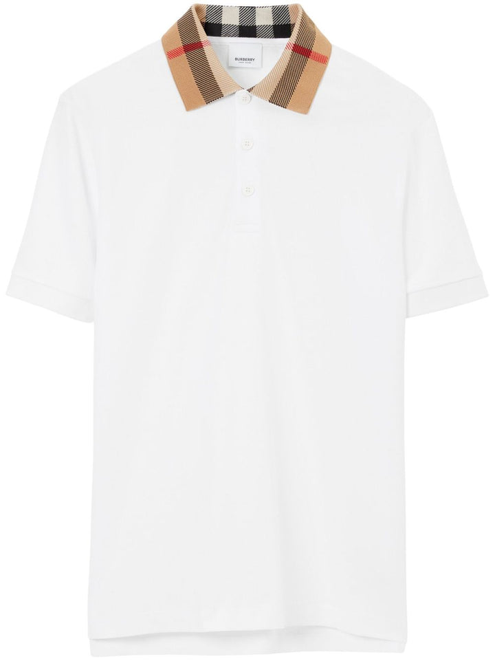 Burberry checkered-collar polo shirt