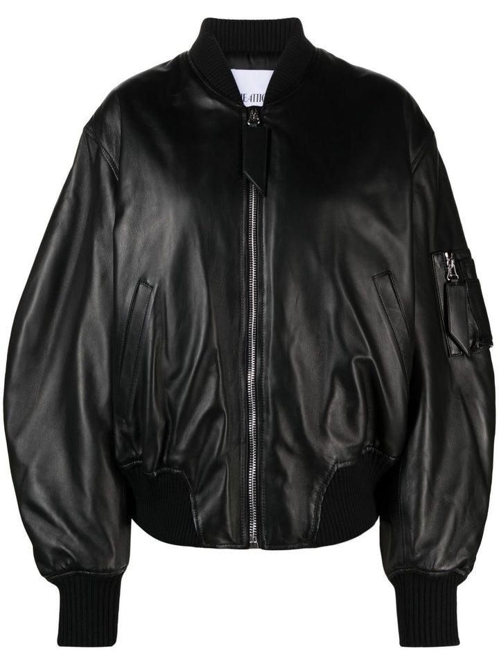 The Attico Leather Bomber Jacket