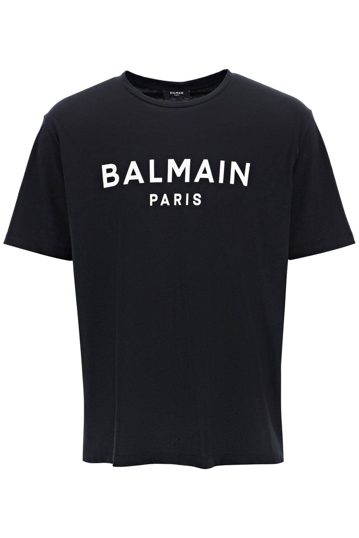 Balmain Logo Print T Shirt   Black