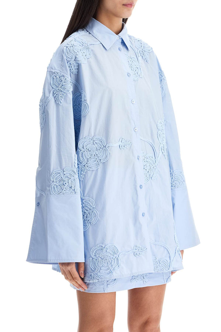 Rotate embossed floral pattern cotton shirt