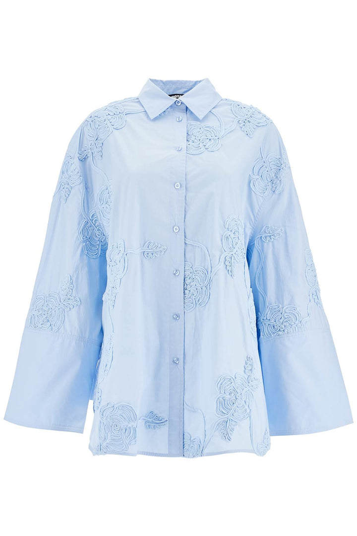 Rotate embossed floral pattern cotton shirt