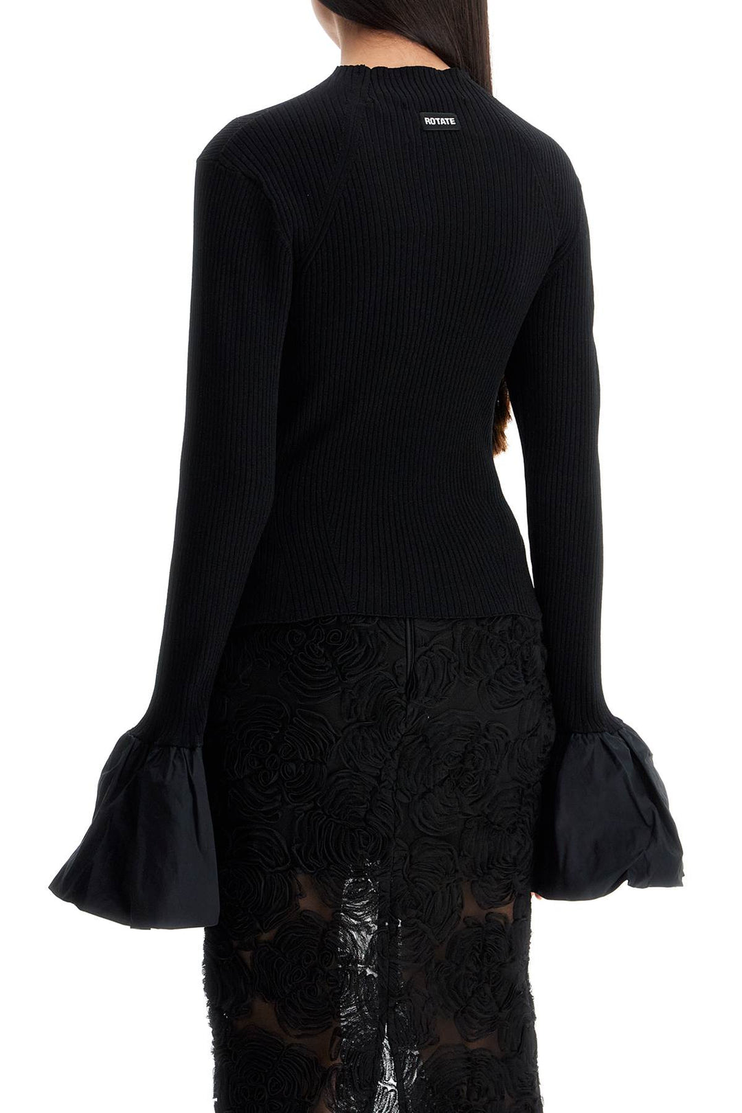 Rotate black high neck top