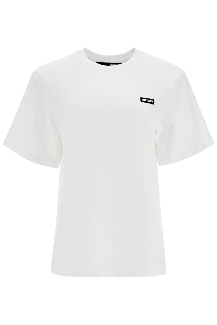 z Rotate white organic cotton t-shirt with wide neck